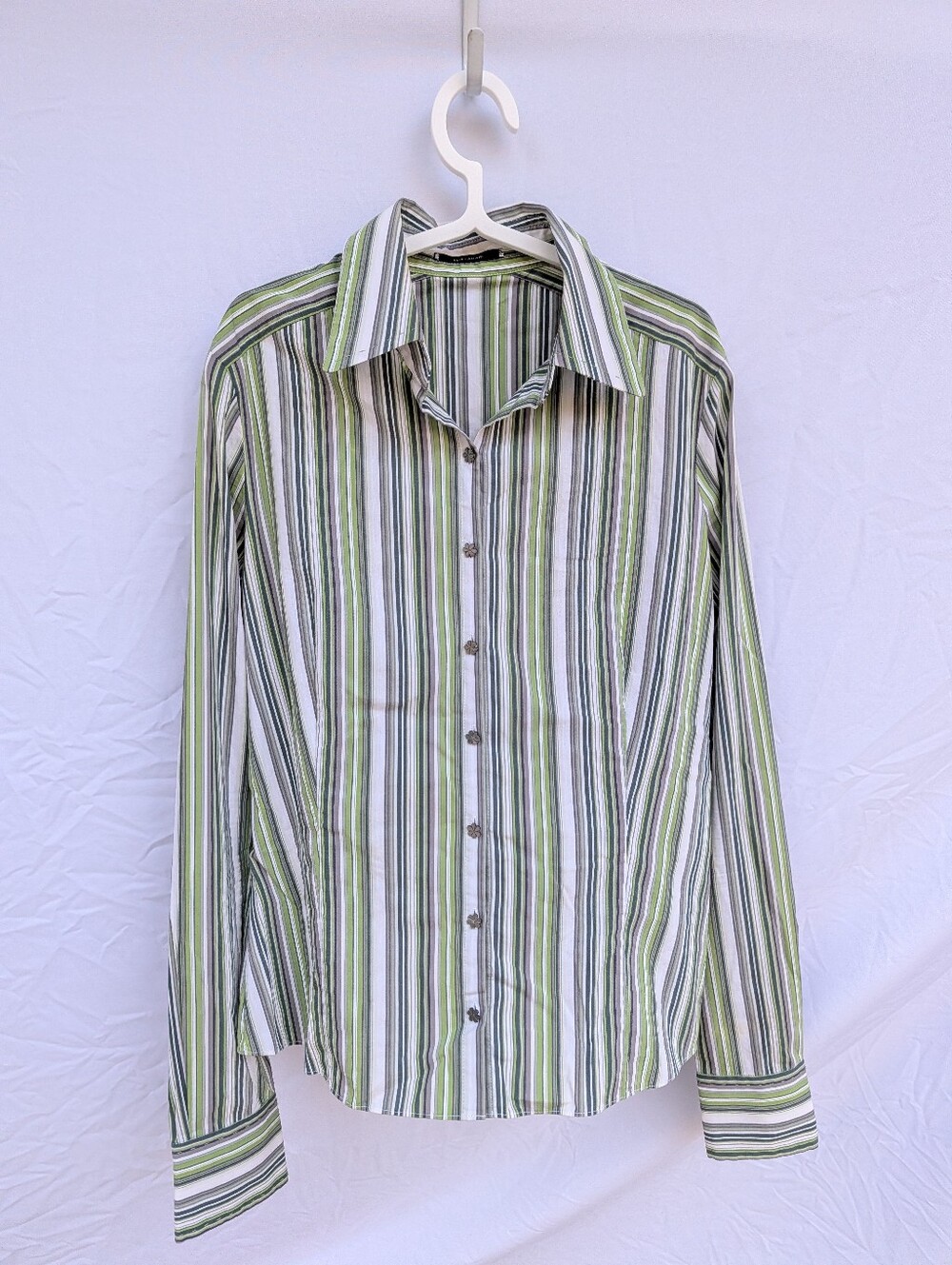 Vintage Elie Tahari Stripped Button Up Long Sleeve Shirt